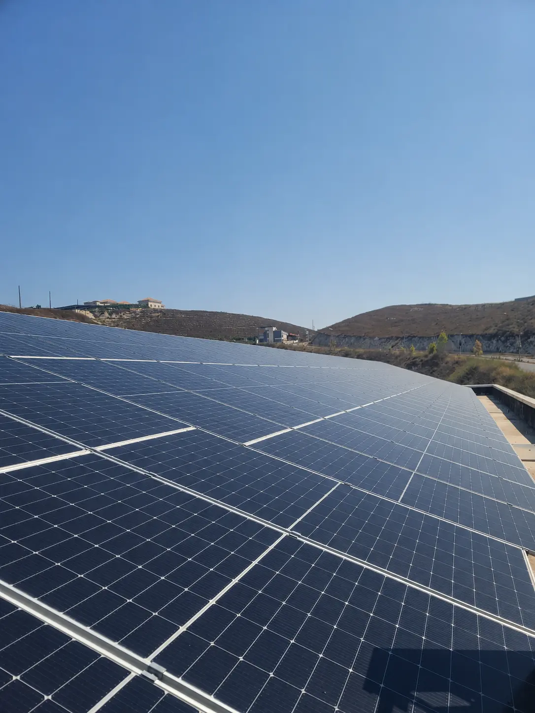 Solar panels powering the Rea Trading Company facility in Nabatieh, Lebanon